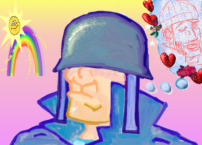 soldier tf2 drawn in kidpix 4